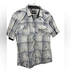 BKE Vintage Size L Men's Gray Plaid Shirt